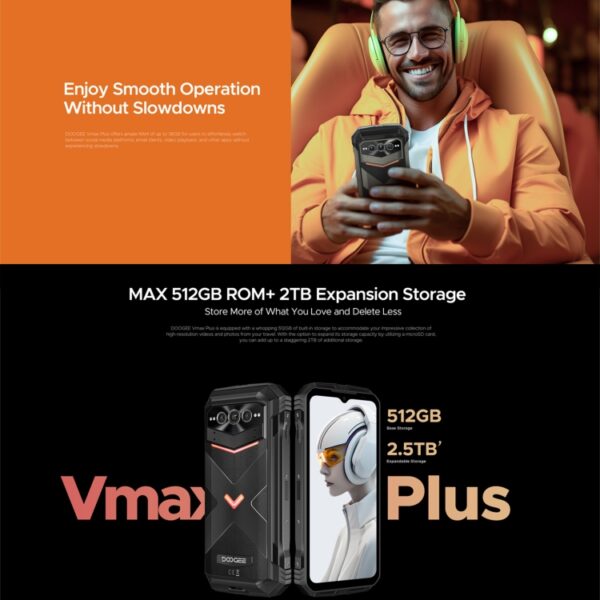 DOOGEE VMAX PLUS - 5G RUGGED SMARTPHONE - 36GB+512GB - DIMENSITY 7050 - 200MP CAMERA - NIGHT VISION - ANDROID 14 - GREY - Image 8