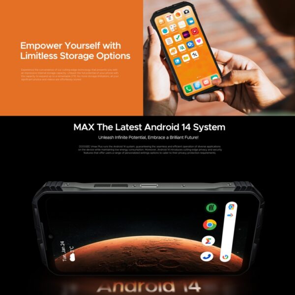 DOOGEE VMAX PLUS - 5G RUGGED SMARTPHONE - 36GB+512GB - DIMENSITY 7050 - 200MP CAMERA - NIGHT VISION - ANDROID 14 - GREY - Image 9