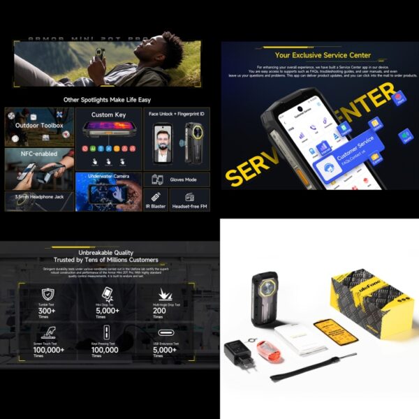 ULEFONE ARMOR MINI 20T PRO - 5G RUGGED SMARTPHONE - 16GB+256GB - THERMAL IMAGING - 6200MAH - ANDROID 14 - BLACK - Image 7