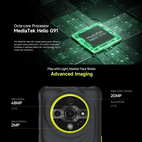 ULEFONE ARMOR X31 – 4G RUGGED SMARTPHONE – 12GB+128GB – 6.56 DISPLAY - NIGHT VISION – HELIO G91 – ANDROID 14 – BLACK - Image 9
