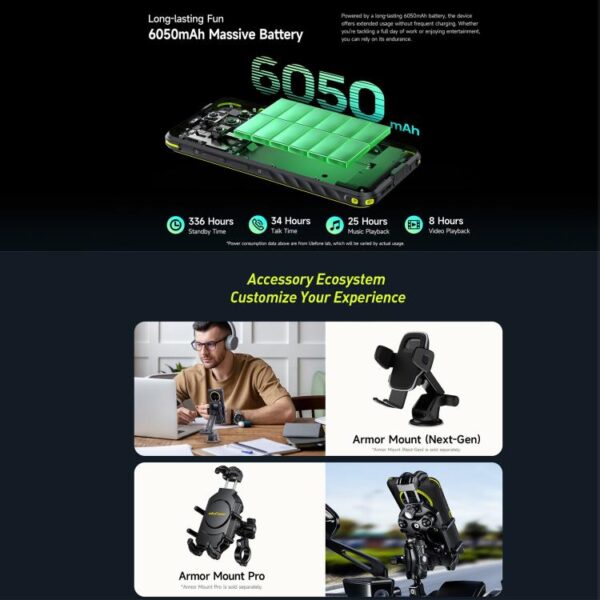 ULEFONE ARMOR X31 – 4G RUGGED SMARTPHONE – 12GB+128GB – 6.56 DISPLAY - NIGHT VISION – HELIO G91 – ANDROID 14 – BLACK - Image 12