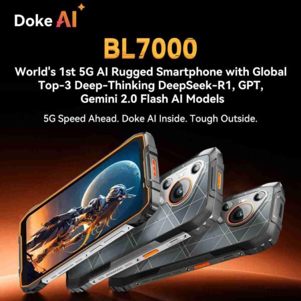 BLACKVIEW BL7000 – 5G RUGGED SMARTPHONE – 12GB+256GB – DIMENSITY 6300 - 7500 MAH BATTERY - EMBEDDED AI – 6.78 SCREEN – ANDROID 15 – ORANGE - Image 5
