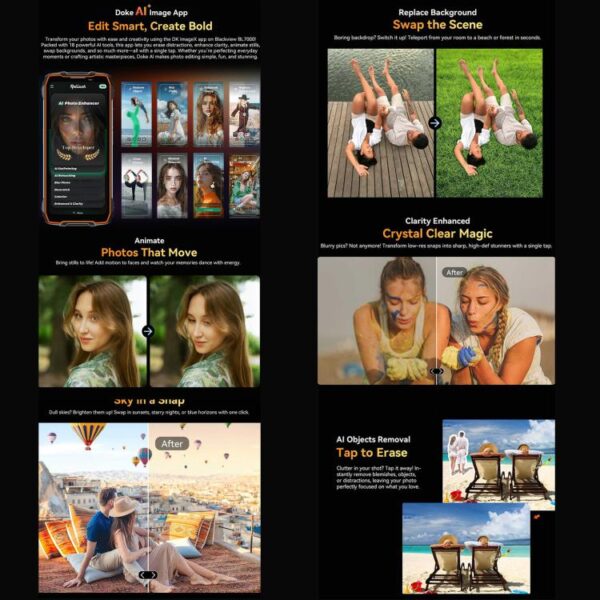 BLACKVIEW BL7000 – 5G RUGGED SMARTPHONE – 12GB+256GB – DIMENSITY 6300 - 7500 MAH BATTERY - EMBEDDED AI – 6.78 SCREEN – ANDROID 15 – ORANGE - Image 10