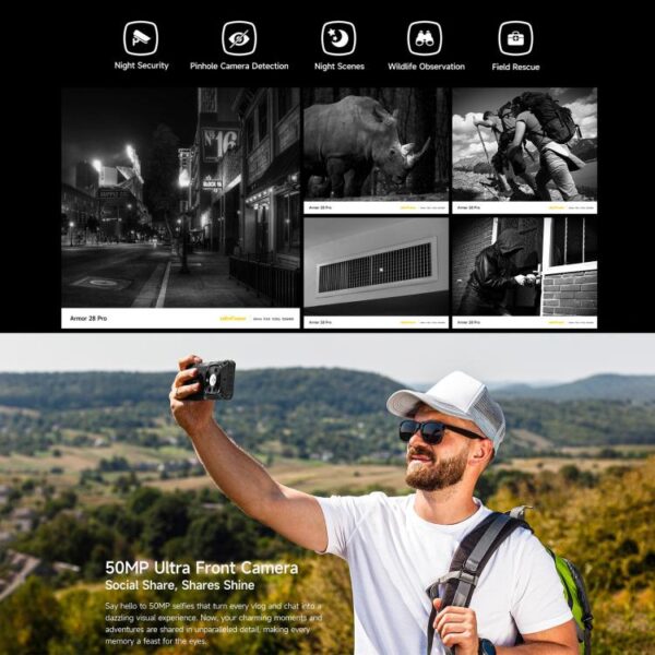 ULEFONE ARMOR 28 PRO - 5G RUGGED SMARTPHONE - 32GB+512GB - DIMENSITY 7300 - NIGHT VISION - ANDROID 15 - BLACK - Image 14