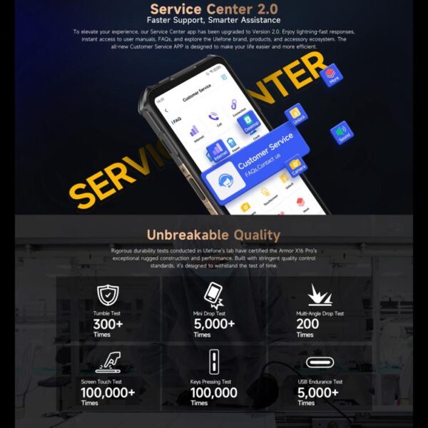 ULEFONE ARMOR X16 PRO - 5G RUGGED SMARTPHONE - 16GB+256GB - DIMENSITY 6300 - NIGHT VISION - 10360MAH BATTERY - ANDROID 15 - GOLD - Image 16