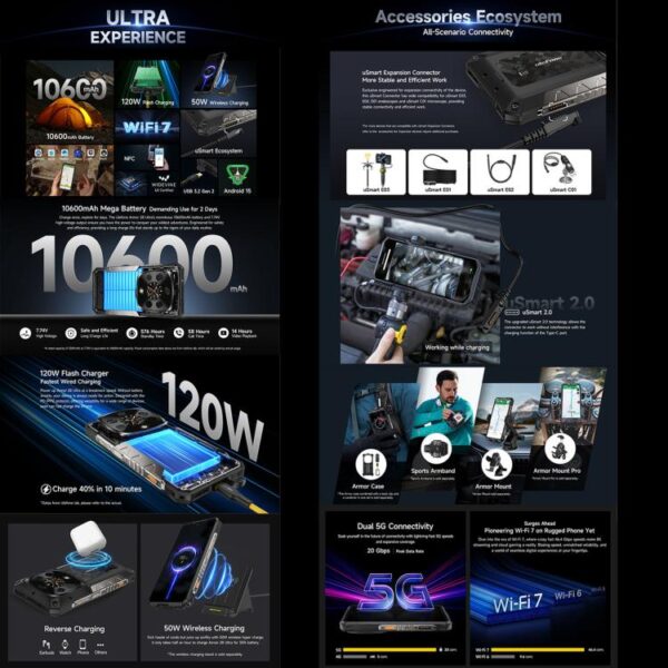 ULEFONE ARMOR 28 ULTRA THERMAL - 5G RUGGED SMARTPHONE - 32GB+1TB - THERMAL CAMERA - DIMENSITY 9300 - 6.67" AMOLED SCREEN - ANDROID 14 - BLACK - Image 11