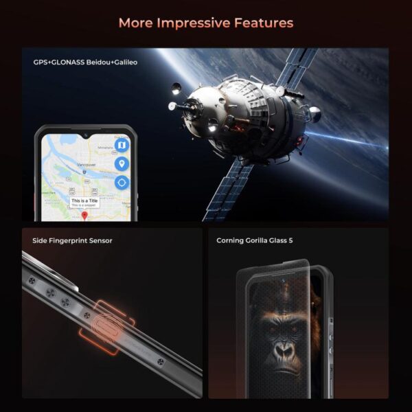 OUKITEL WP55 PRO - 5G RUGGED SMARTPHONE - 32GB+512GB - DIMENSITY 7025 - 108MP CAMERA - 6.6 SCREEN - ANDROID 15 - ORANGE - Image 14