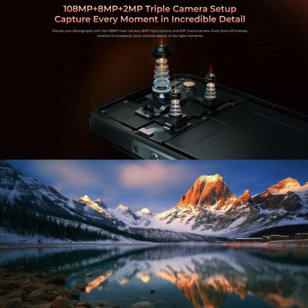 OUKITEL WP55 PRO - 5G RUGGED SMARTPHONE - 32GB+512GB - DIMENSITY 7025 - 108MP CAMERA - 6.6 SCREEN - ANDROID 15 - ORANGE - Image 9