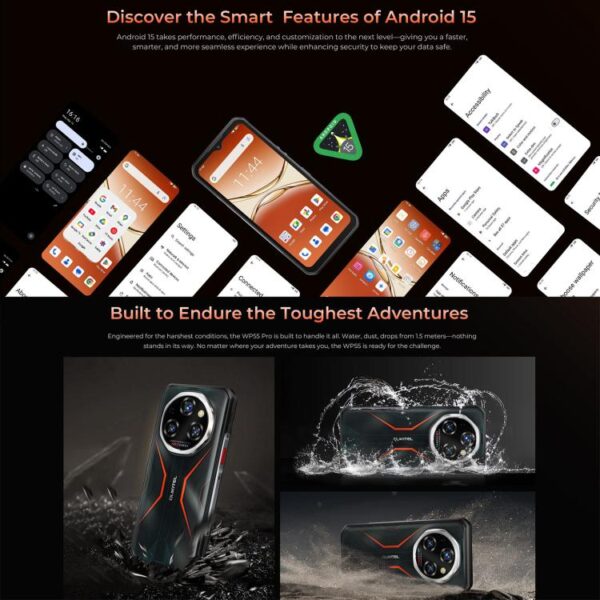 OUKITEL WP55 PRO - 5G RUGGED SMARTPHONE - 32GB+512GB - DIMENSITY 7025 - 108MP CAMERA - 6.6 SCREEN - ANDROID 15 - ORANGE - Image 11