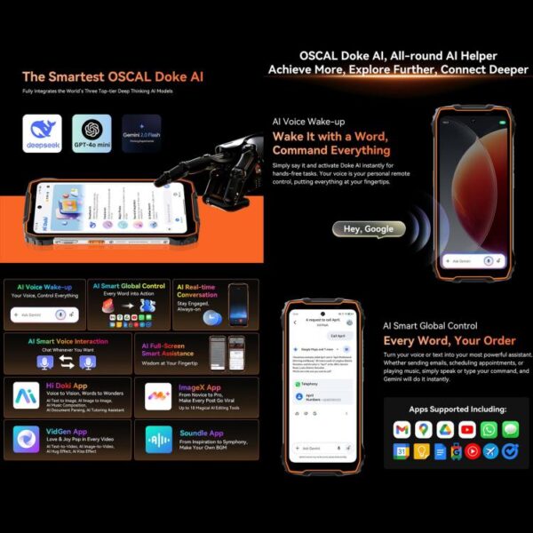 BLACKVIEW OSCAL PILOT 3 - 5G RUGGED SMARTPHONE - 24GB+256GB - DIMENSITY 6300 - NIGHT VISION - 6.78 SCREEN - ANDROID 15 - ORANGE - Image 9