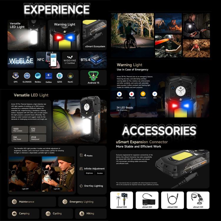 ULEFONE ARMOR 29 PRO THERMAL – 5G RUGGED SMARTPHONE – 32GB+512GB – DIMENSITY 7400 – 21200 MAH BATTERY - NIGHT VISION – ANDROID 15 – BLACK - Image 18