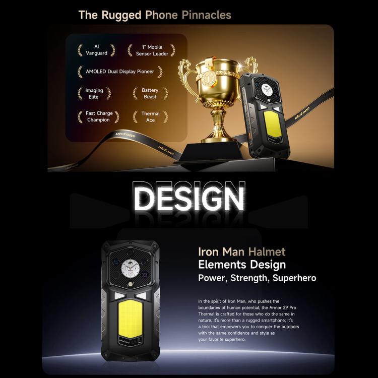 ULEFONE ARMOR 29 PRO THERMAL – 5G RUGGED SMARTPHONE – 32GB+512GB – DIMENSITY 7400 – 21200 MAH BATTERY - NIGHT VISION – ANDROID 15 – BLACK - Image 4