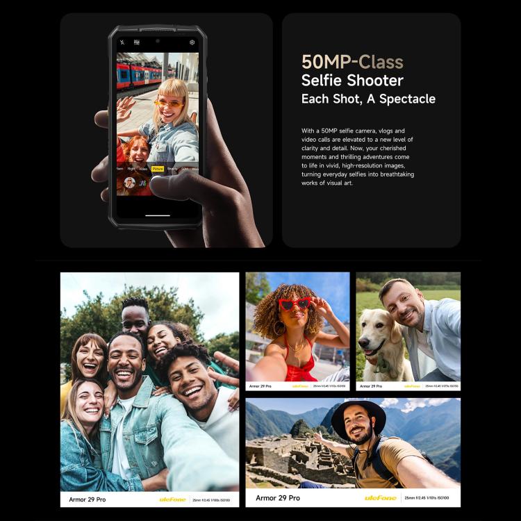 ULEFONE ARMOR 29 PRO THERMAL – 5G RUGGED SMARTPHONE – 32GB+512GB – DIMENSITY 7400 – 21200 MAH BATTERY - NIGHT VISION – ANDROID 15 – BLACK - Image 10