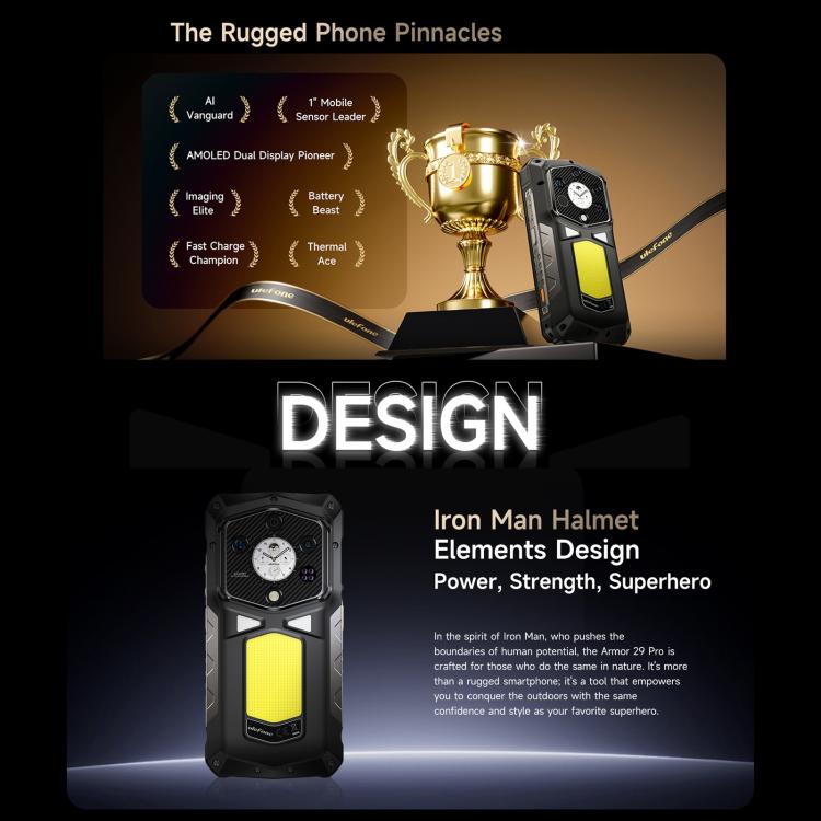 ULEFONE ARMOR 29 PRO – 5G RUGGED SMARTPHONE – 32GB+512GB – DIMENSITY 7400 – 21200 MAH BATTERY - NIGHT VISION – ANDROID 15 – BLACK - Image 4