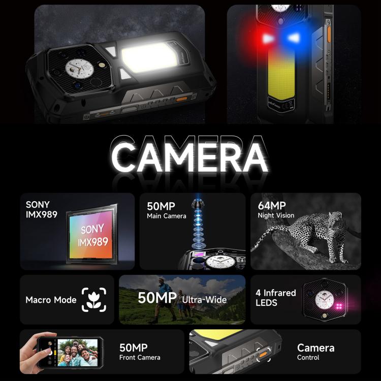 ULEFONE ARMOR 29 PRO – 5G RUGGED SMARTPHONE – 32GB+512GB – DIMENSITY 7400 – 21200 MAH BATTERY - NIGHT VISION – ANDROID 15 – BLACK - Image 5
