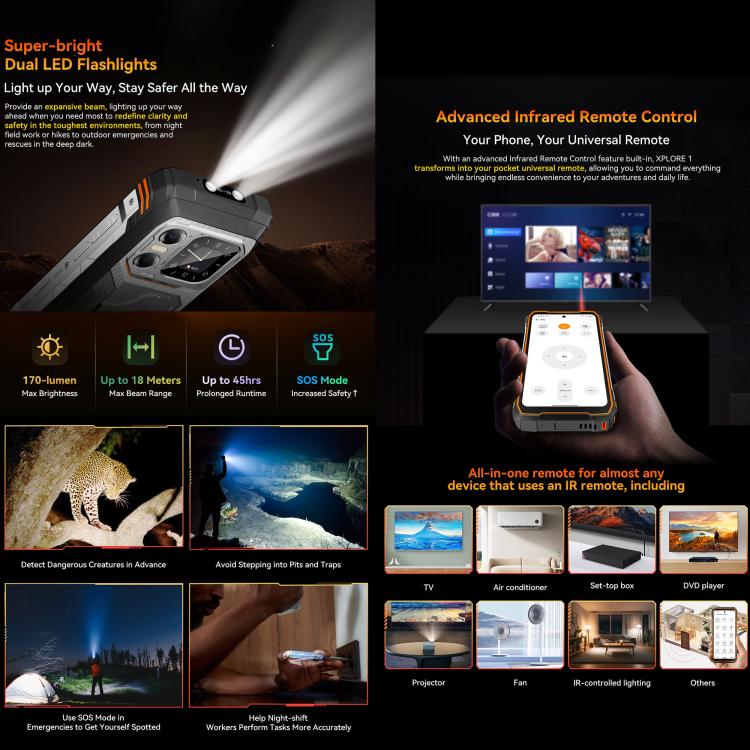 BLACKVIEW XPLORE 1 - 5G RUGGED SMARTPHONE - 48GB+512GB - DIMENSITY 7050 - 6.78 DISPLAY - 20000MAH BATTERY - ANDROID 15 - ORANGE - Image 8