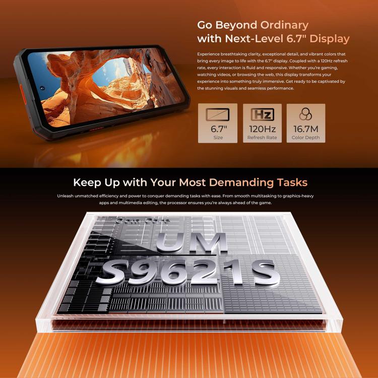 OUKITEL WP58 PRO - 5G RUGGED SMARTPHONE - 24GB+512GB - 10000MAH BATTERY - NIGHT VISION - ANDROID 15 - GREEN - Image 9