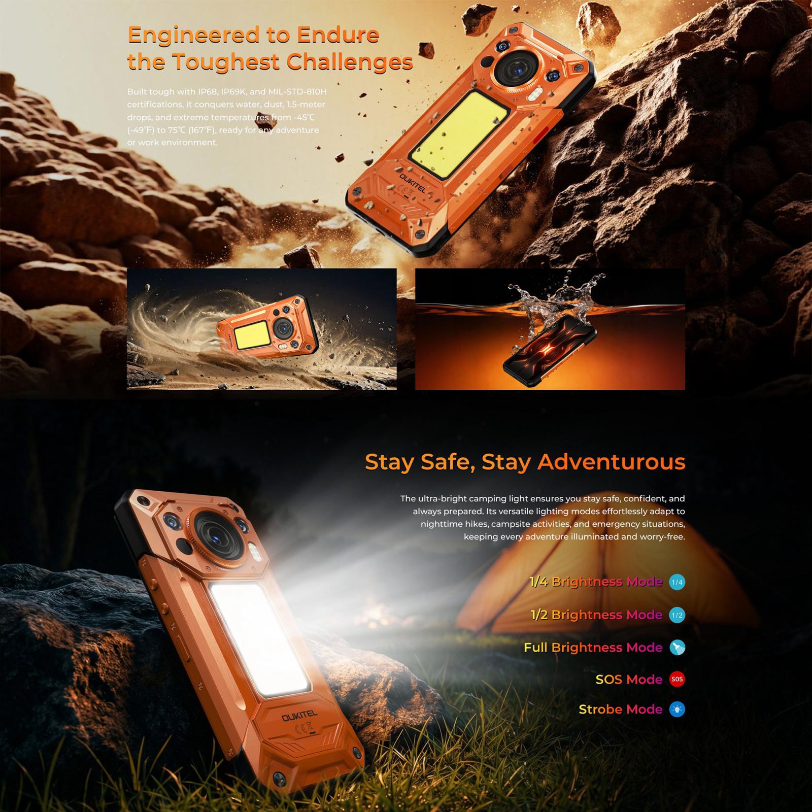 OUKITEL WP500 ULTRA -THERMAL IMAGING - 5G RUGGED PHONE - DIMENSITY 8300 - 32GB+1TB - 108MP CAMERA - NIGHT VISION - FINGERPRINT ID - 6.78 SCREEN - ANDROID 16 - BLACK - Image 5