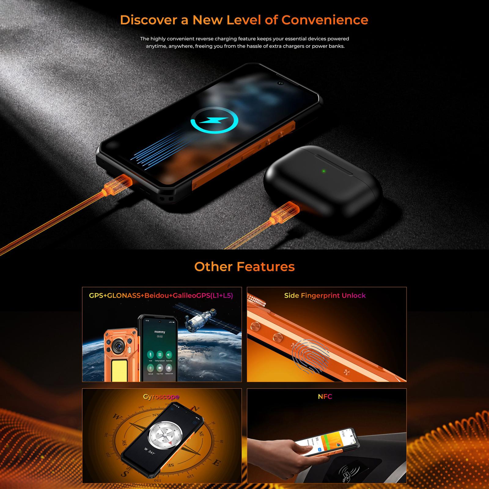OUKITEL WP500 ULTRA -THERMAL IMAGING - 5G RUGGED PHONE - DIMENSITY 8300 - 32GB+1TB - 108MP CAMERA - NIGHT VISION - FINGERPRINT ID - 6.78 SCREEN - ANDROID 16 - BLACK - Image 6