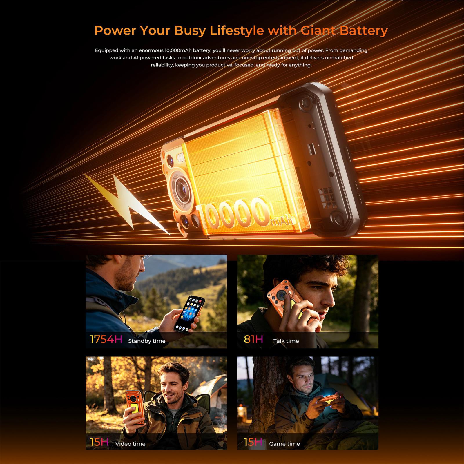 OUKITEL WP500 ULTRA -THERMAL IMAGING - 5G RUGGED PHONE - DIMENSITY 8300 - 32GB+1TB - 108MP CAMERA - NIGHT VISION - FINGERPRINT ID - 6.78 SCREEN - ANDROID 16 - BLACK - Image 10